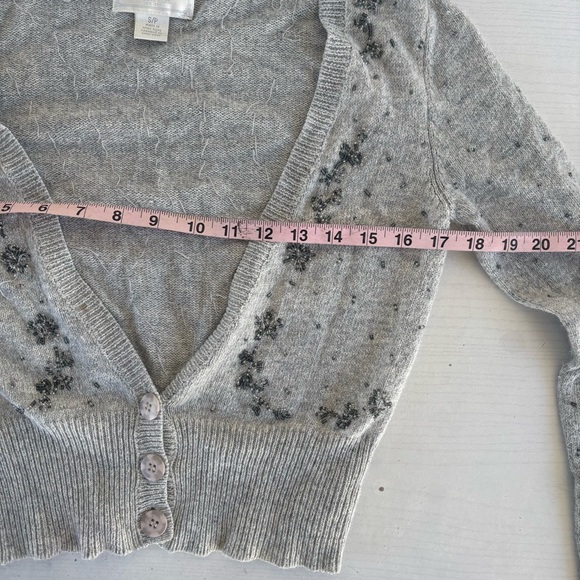 Gray Floral Embroidered Cardigan - Picture 5 of 7